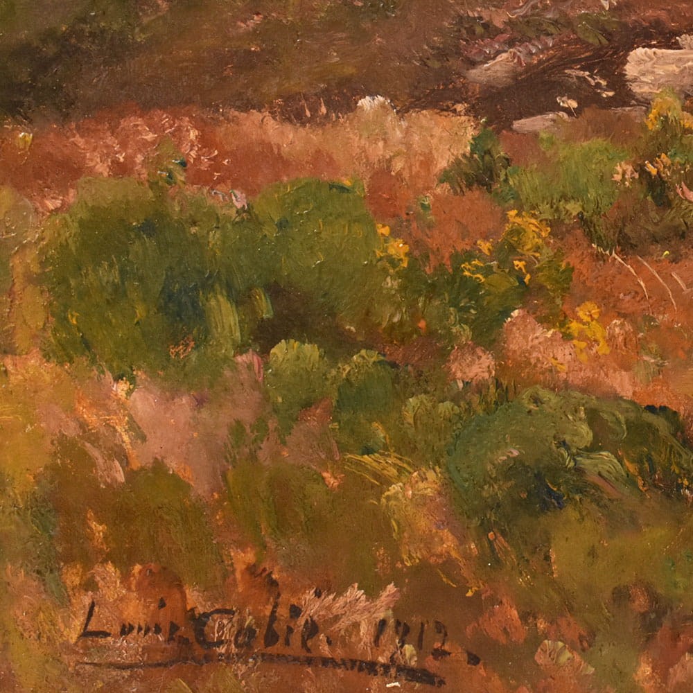 QP773 9 antique oil painting landscape natural painting XIX